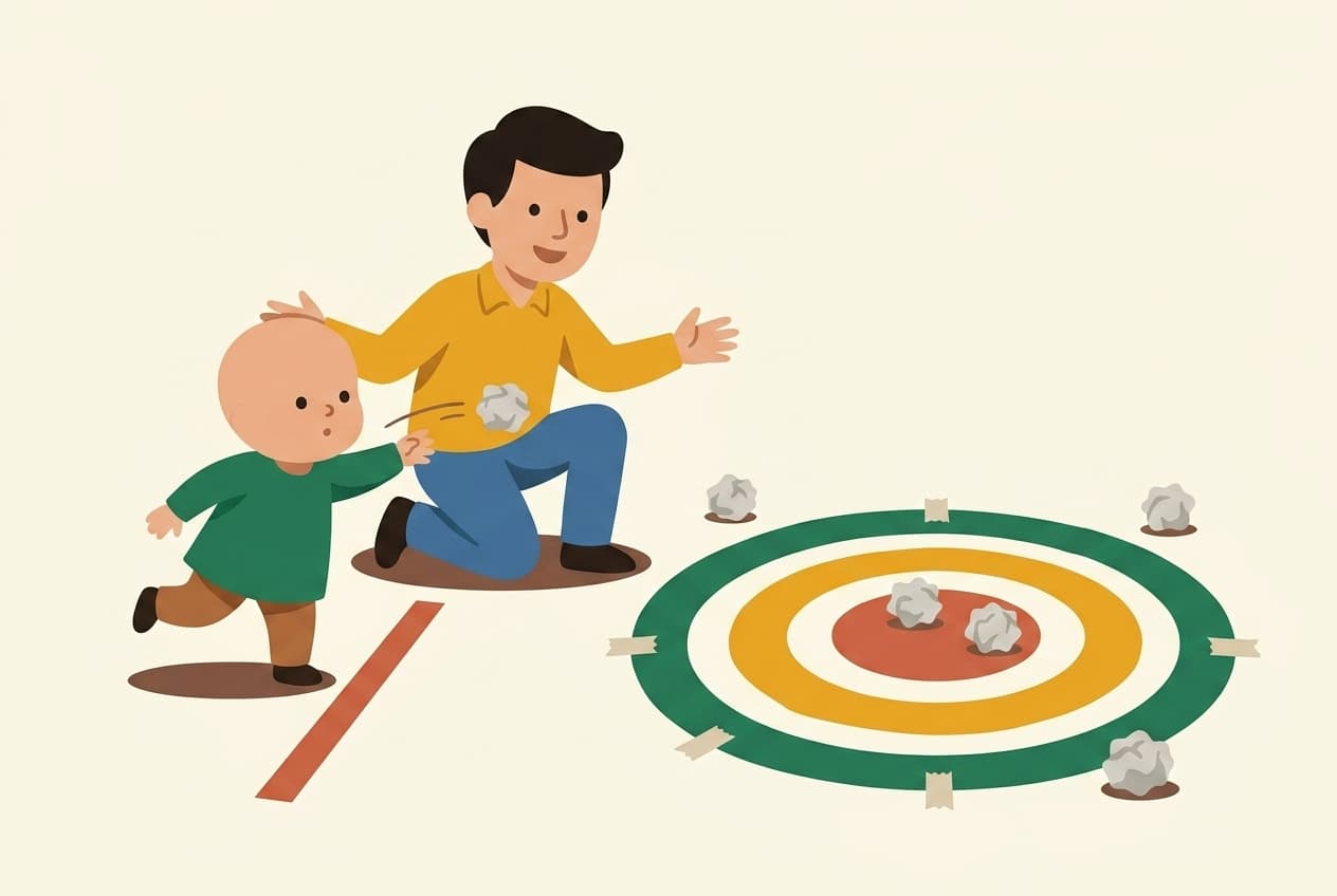 Les boulettes dans la cible géante